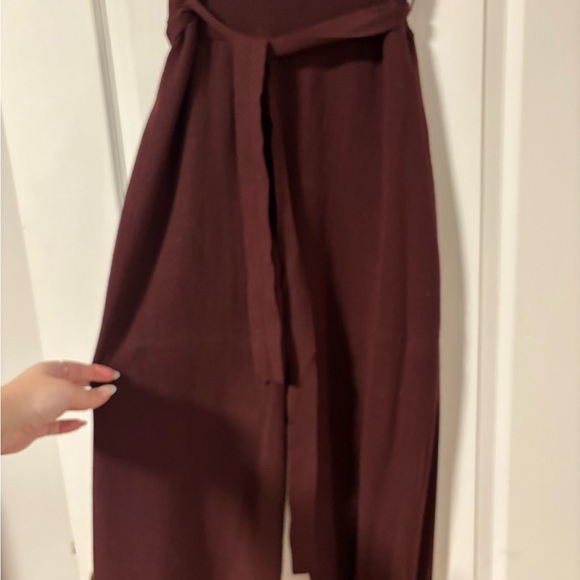 Elegant Burgundy Knit Pants - Picture 1 of 5